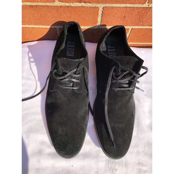 J.D. Fisk Black Suede lace up men shoes US Size 10 M - Picture 8 of 12